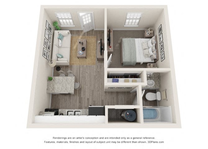 One bedroom floor plan at Hawk Ridge 1 bedroom floor plan at Hawk Ridge
